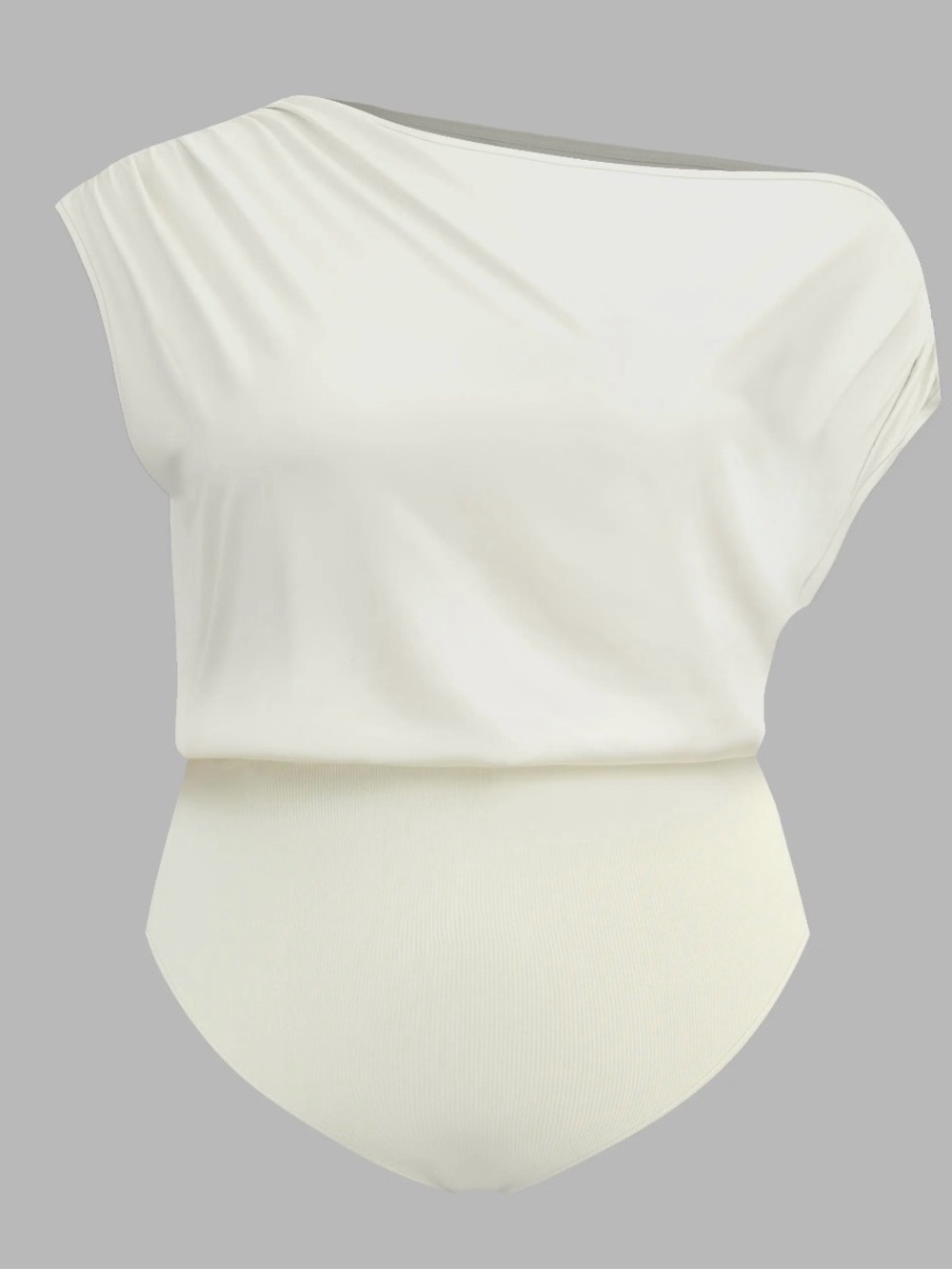Cider Ivory Draped Satin Bodysuit